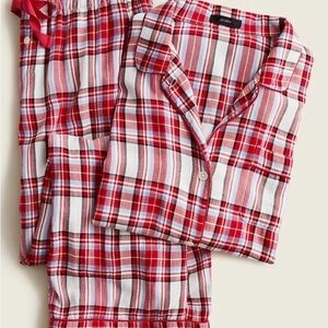 J. Crew Women’s Vintage Red Plaid Pajama Set - Size L, NWT